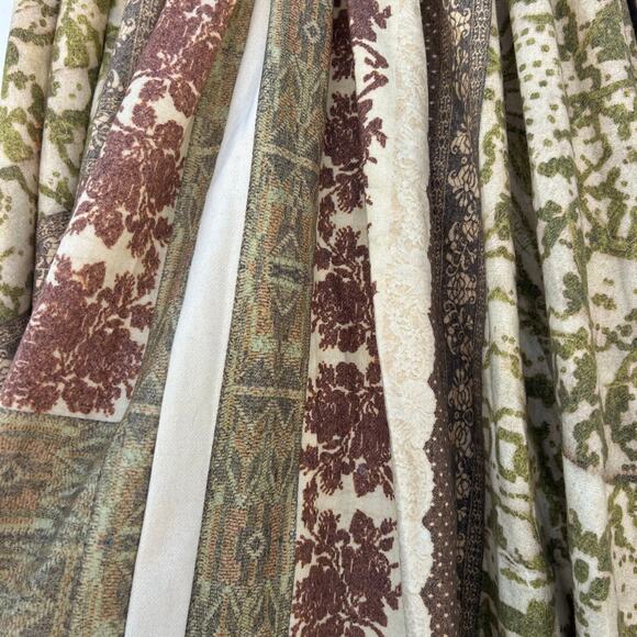 Vintage Roberto Cavalli Y2K Wool Patchwork Pleated Midi Skirt 40 Size 6 - Picture 7 of 16